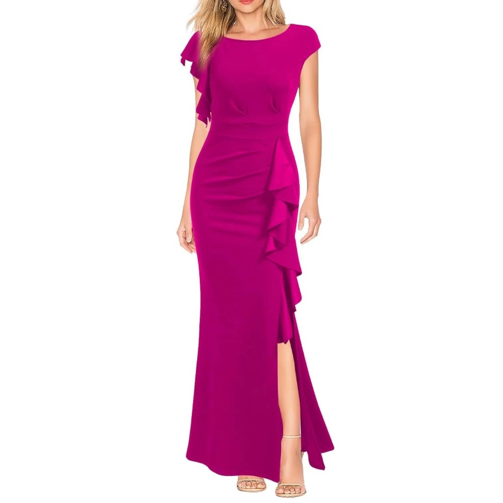 Elegant Fuchsia Maxi Dress